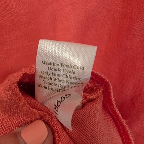 Garnet Hill Sundress 100% Linen Flowy Lightweight Travel Beach Pool - Size 8 - Picture 7 of 7